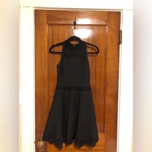 Ted Baker London Black Cocktail Dress with Floral details Sz 0